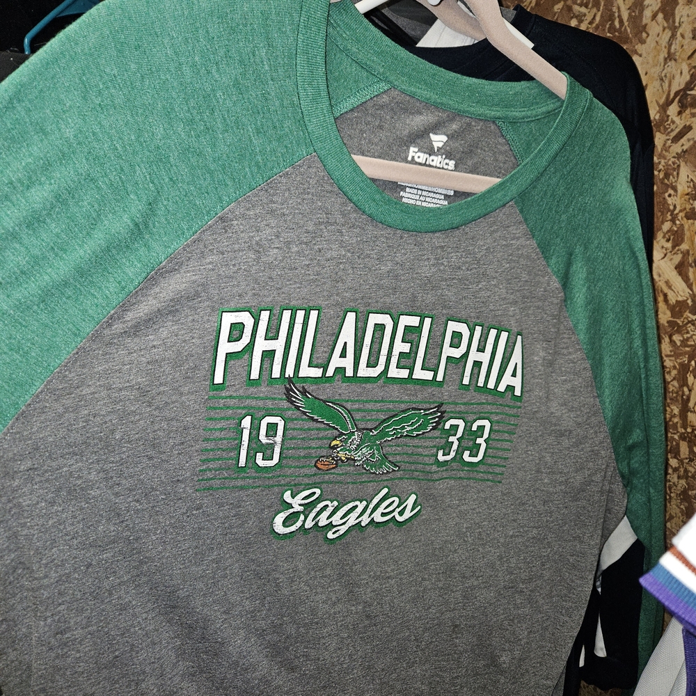Fanatics Philadelphia Eagles Green and Gray Long Sleeve Tee